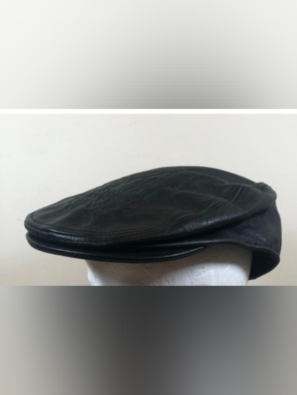 Harley-Davidson Black Leather Flat Cap Large